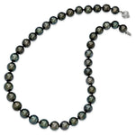 Load image into Gallery viewer, 14k White Gold 10-12mm Off-round Black Tahitian Cultured Pearl Grad. Neck length: 19 inches
