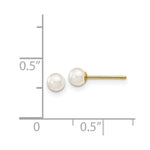 Load image into Gallery viewer, 14K Yellow Gold 3-4mm Round White Saltwater Akoya Cultured Pearl Post Earrings