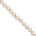 Load image into Gallery viewer, 14K Yellow Gold 3-4mm Egg Pink Freshwater Cultured Pearl Necklace length: 14 inches