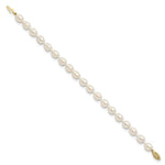 Load image into Gallery viewer, 14K Yellow Gold 7-7.5mm White Rice Freshwater Cultured Pearl Bracelet length: 7.5 inches