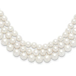 Load image into Gallery viewer, 14K Yellow Gold 8-9mm White Freshwater Cultured 3-Strand Pearl Necklace length: 16 inches