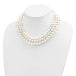 Load image into Gallery viewer, 14K Yellow Gold 8-9mm White Freshwater Cultured 3-Strand Pearl Necklace length: 16 inches