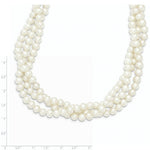 Load image into Gallery viewer, 14K Yellow Gold 6-7mm White Freshwater Cultured 3-Strand Pearl Necklace length: 21 inches