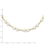 Load image into Gallery viewer, 14K Yellow Gold Bead and 6-7mm White Freshwater Cultured Pearl Necklace length: 18 inches