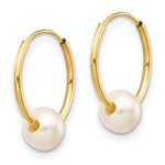 Load image into Gallery viewer, 14K Yellow Gold 5-6mm White Freshwater Cultured Pearl Endless Hoop Earrings