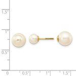 Load image into Gallery viewer, 14K Yellow Gold 6-7mm & 9-10mm White Round Freshwater Cultured Pearl Screw On Earrings