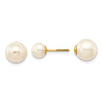 Load image into Gallery viewer, 14K Yellow Gold 6-7mm & 9-10mm White Round Freshwater Cultured Pearl Screw On Earrings