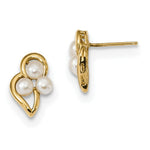 Load image into Gallery viewer, 14k Yellow Gold 3-4mm White Button Freshwater Cultured Pearl Post Earrings