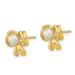 Load image into Gallery viewer, 14K Yellow Gold 3-4mm White Button Freshwater Cultured Pearl Post Earrings
