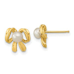 Load image into Gallery viewer, 14K Yellow Gold 3-4mm White Button Freshwater Cultured Pearl Post Earrings