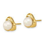 Load image into Gallery viewer, 14K Yellow Gold 5-6mm White Near Round Freshwater Cultured Pearl Post Earrings