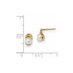 Load image into Gallery viewer, 14K Yellow Gold 4-5mm White Button Freshwater Cultured Pearl Post Dangle Earrings