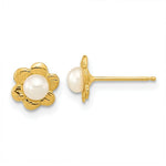 Load image into Gallery viewer, 14K Yellow Gold 3-4mm White Button Freshwater Cultured Pearl Post Earrings