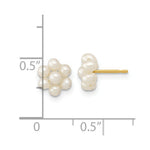 Load image into Gallery viewer, 14K Yellow Gold Children's White 2-3mm Freshwater Cultured Pearl Flower Earrings