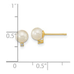 Load image into Gallery viewer, 14K Yellow Gold Children's 5-5.5mm White Round Freshwater Cultured Pearl CZ Earrings