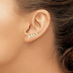 Load image into Gallery viewer, 14K Yellow Gold Freshwater Cultured Pearl & Diamond Ear Climber Earring
