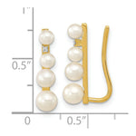 Load image into Gallery viewer, 14K Yellow Gold Freshwater Cultured Pearl & Diamond Ear Climber Earring