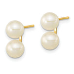 Load image into Gallery viewer, 14K Yellow Gold 6-7mm White Round Freshwater Cultured Double Pearl Post Earrings