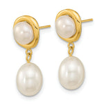 Load image into Gallery viewer, 14k Yellow Gold 5-7mm White Rice Freshwater Cultured Pearl Post Earrings