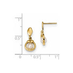 Load image into Gallery viewer, 14k Yellow Gold 3-4mm White Freshwater Cultured Pearl Post Dangle Earrings