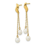 Load image into Gallery viewer, 14k Yellow Gold 4-5mm White Freshwater Cultured Pearl Post Dangle Earrings