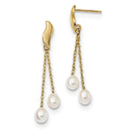 Load image into Gallery viewer, 14k Yellow Gold 4-5mm White Freshwater Cultured Pearl Post Dangle Earrings