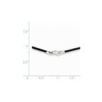 Load image into Gallery viewer, 14k White Gold 1.5mm Black Leather Cord Necklace length: 16 inches