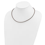 Load image into Gallery viewer, 14K Yellow Gold Clasp and End tabs 2mm 18 inches Brown Leather Cord Necklace