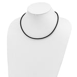 Load image into Gallery viewer, 14K Yellow Gold 3mm 18in with Yellow Clasp Black Rubber Cord Necklace length: 18 inches