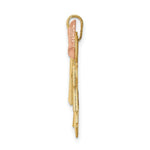 Load image into Gallery viewer, 14K Two-tone Gold Double Girl Kids Pink Bow Charm Pendant
