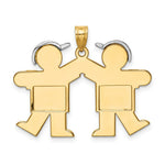 Load image into Gallery viewer, 14K Two-tone Gold Large Double Boys Engravable Charm Pendant