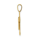 Load image into Gallery viewer, 14K Yellow Gold Solid Satin Engravable Boy Jumping Charm Pendant
