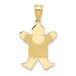 Load image into Gallery viewer, 14K Yellow Gold Solid Satin Engravable Boy Jumping Charm Pendant