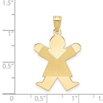 Load image into Gallery viewer, 14K Yellow Gold Girl Engravable Charm Pendant 20mm width
