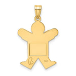 Load image into Gallery viewer, 14K Yellow Gold Solid Satin Engravable Boy Jumping Charm Pendant