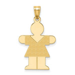 Load image into Gallery viewer, 14K Yellow Gold Girl Engravable Charm Pendant 18mm width
