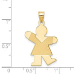 Load image into Gallery viewer, 14K Yellow Gold Girl Engravable Charm Pendant 18mm width