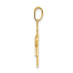 Load image into Gallery viewer, 14K Yellow Gold Girl Engravable Charm Pendant 15mm width