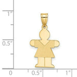 Load image into Gallery viewer, 14K Yellow Gold Girl Engravable Charm Pendant 15mm width