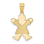 Load image into Gallery viewer, 14K Yellow Gold Girl Engravable Charm Pendant 15mm width