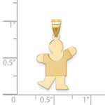 Load image into Gallery viewer, 14K Yellow Gold Solid Satin Engravable Boy Charm Pendant