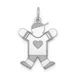 Load image into Gallery viewer, Sterling Silver Kid Charm Pendant Boy with Heart