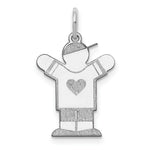 Load image into Gallery viewer, Sterling Silver Kid Charm Pendant Boy with Heart