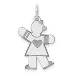 Load image into Gallery viewer, Sterling Silver Kid Charm Pendant Girl with Heart