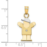 Load image into Gallery viewer, 14K Two-tone Gold 0.015-Carat Diamond Boy with Hat Kid Pendant
