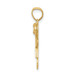 Load image into Gallery viewer, 14K Two-tone Gold 0.015-Carat Diamond Girl Rose Gold Bow Kid Pendant