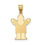 Load image into Gallery viewer, 14K Yellow Gold Solid Satin Engravable Boy Charm