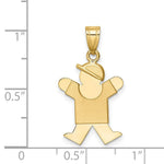 Load image into Gallery viewer, 14K Yellow Gold Solid Engravable Boy w/ Hat on Right Charm