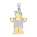 Load image into Gallery viewer, 14K Two-tone Gold Small Boy w/ Hat on Right Engravable Charm