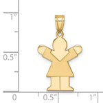 Load image into Gallery viewer, 14K Yellow Gold Girl Engravable Charm 15mm width